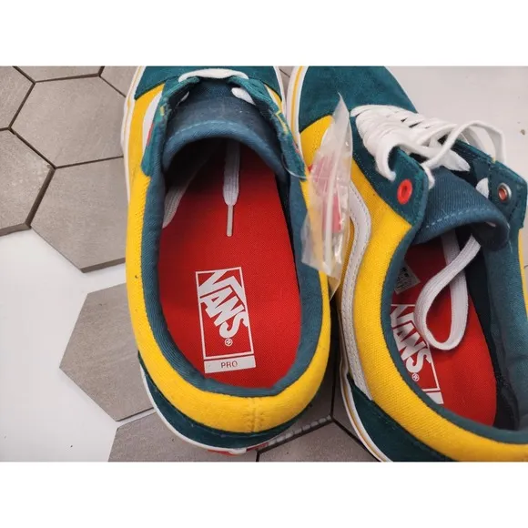 Vans Old Skool Pro Men Sz 9.5 Oakland A's Seattle Super Sonics Rare Green Yellow