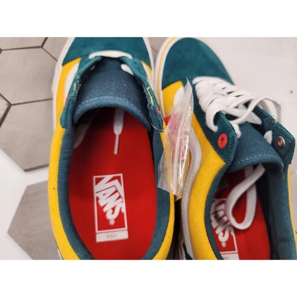 Vans Old Skool Pro Men Sz 9.5 Oakland A's Seattle Super Sonics Rare Green Yellow