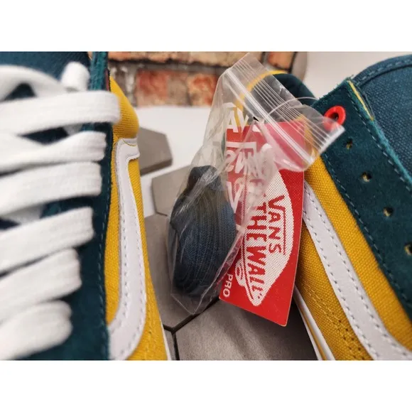 Vans Old Skool Pro Men Sz 9.5 Oakland A's Seattle Super Sonics Rare Green Yellow