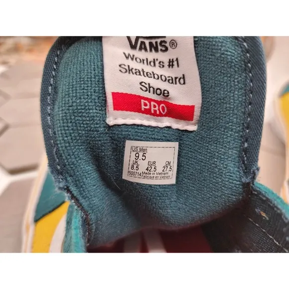 Vans Old Skool Pro Men Sz 9.5 Oakland A's Seattle Super Sonics Rare Green Yellow