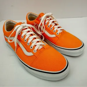 Vans Old Skool size 9.5M/11W Neon Orange Canvas Lace Up Sneakers