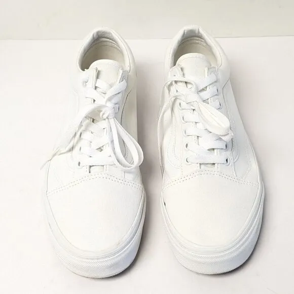 Vans Old Skool Sneakers, White Canvas, Women's 10 M