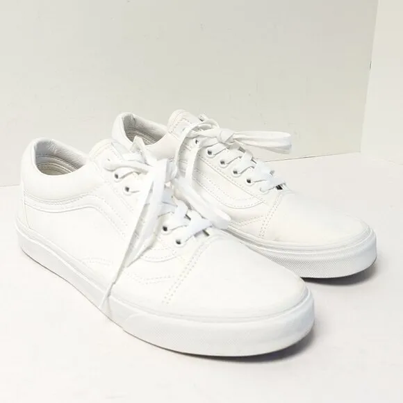 Vans Old Skool Sneakers, White Canvas, Women's 10 M
