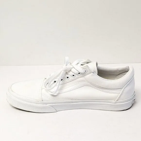 Vans Old Skool Sneakers, White Canvas, Women's 10 M