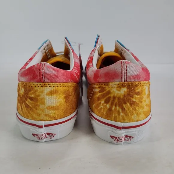 Vans Old Skool Tie Dye Block Multi True White Sneakers Women's Size 8.5