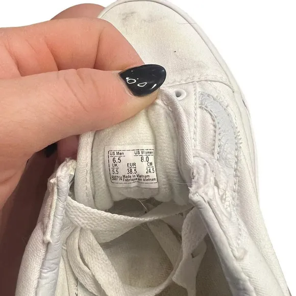 Vans Old Skool Unisex White/Marshmallow Low Top Lace-Up Sneakers Men 6.5/Women 8