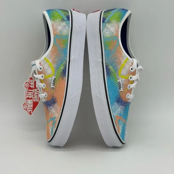 Vans Orange and Green Artistic Sneakers