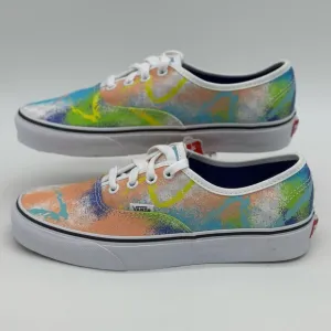 Vans Orange and Green Artistic Sneakers