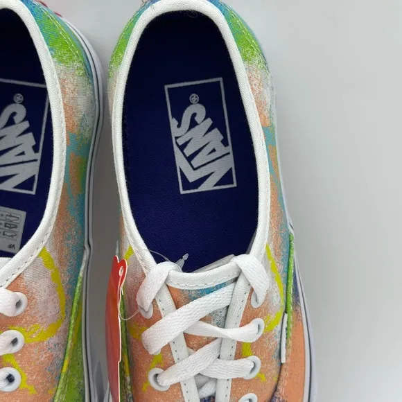 Vans Orange and Green Artistic Sneakers