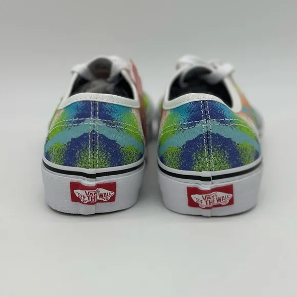 Vans Orange and Green Artistic Sneakers