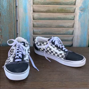Vans primary check old skool sneakers black white