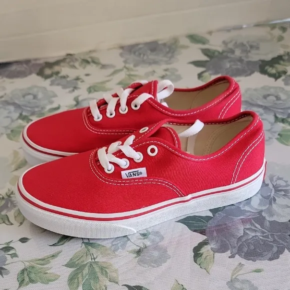 Vans Red Canvas Sneakers Size 3.5