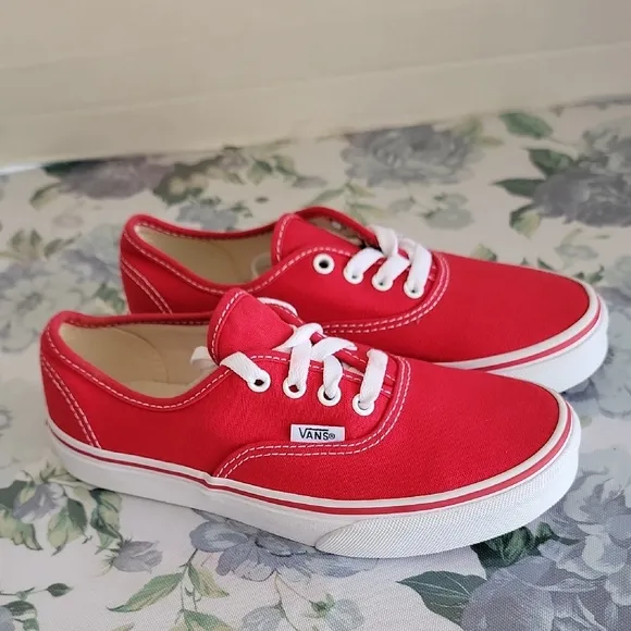 Vans Red Canvas Sneakers Size 3.5