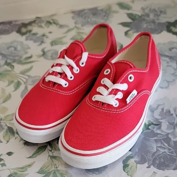 Vans Red Canvas Sneakers Size 3.5