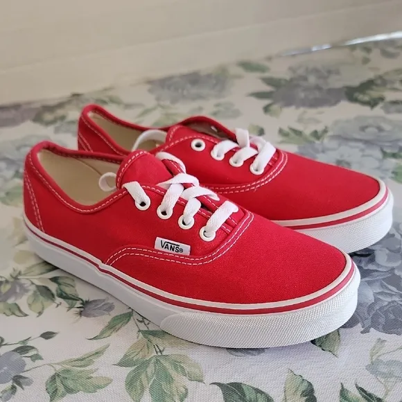 Vans Red Canvas Sneakers Size 3.5