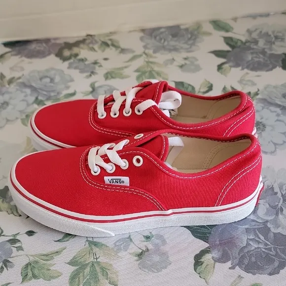 Vans Red Canvas Sneakers Size 3.5