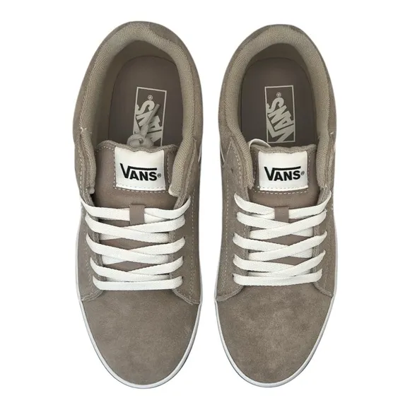 Vans Seldan Men's Suede Lace-Up Vulcanized Sole Shoes Atmosphere White Size 9.5M