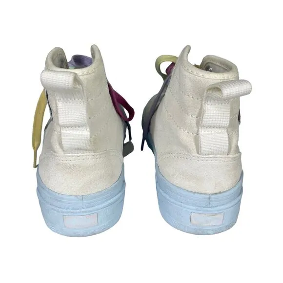 Vans Sentry WC Pastel Pop High Top Sneakers 6 Suede Cream Rainbow Chunky Sole