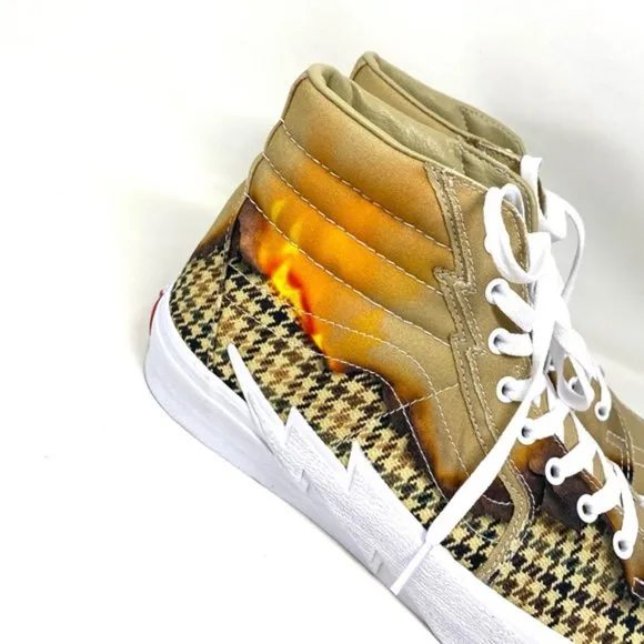 VANS SK8-HI Bolt Big Reveal Taupe Women High Top Canvas Sneakers VN0A5JIVAZP