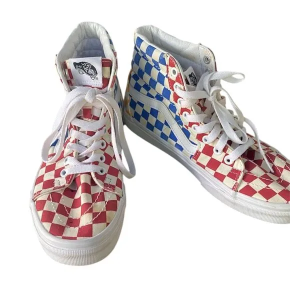 Vans Sk8-Hi Checkerboard Multi Color Men's Sneakers Size 6 Casual Skate Shoes
