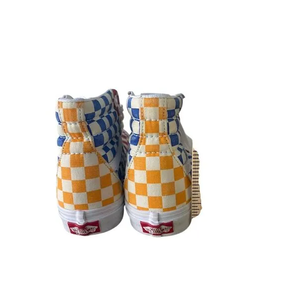 Vans Sk8-Hi Checkerboard Multi Color Men's Sneakers Size 6 Casual Skate Shoes