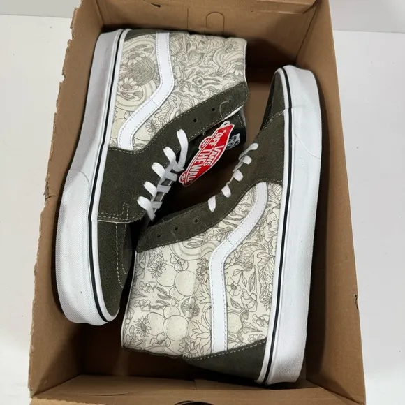 Vans Sk8-Hi Desert Skulls Grape Leaf Green White Sneakers Men Size 11