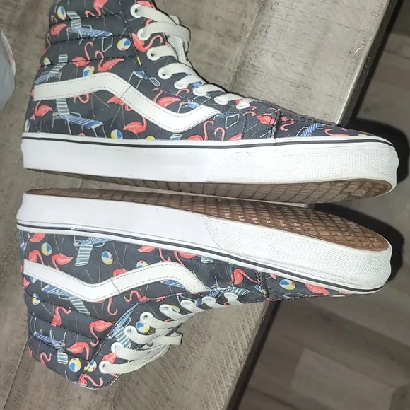 Vans Sk8-HI Flamingo Canvas High Top Sneakers Size 12M/11W RARE