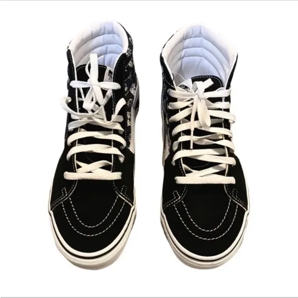 VANS Sk8-Hi Flash Skulls canvas high-top skate shoe NEW