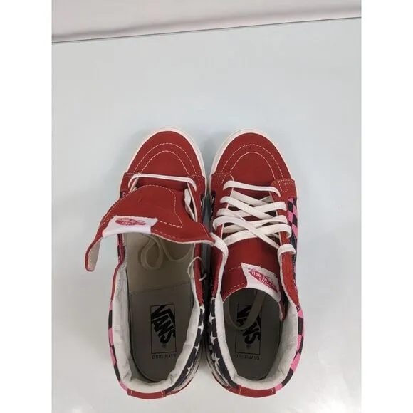 Vans Sk8-Hi LX 'Bossa Nova' Red Pink Black Checkerboard VN0A4BVBTJ2 Men's 9.5