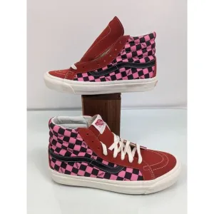 Vans Sk8-Hi LX 'Bossa Nova' Red Pink Black Checkerboard VN0A4BVBTJ2 Men's 9.5