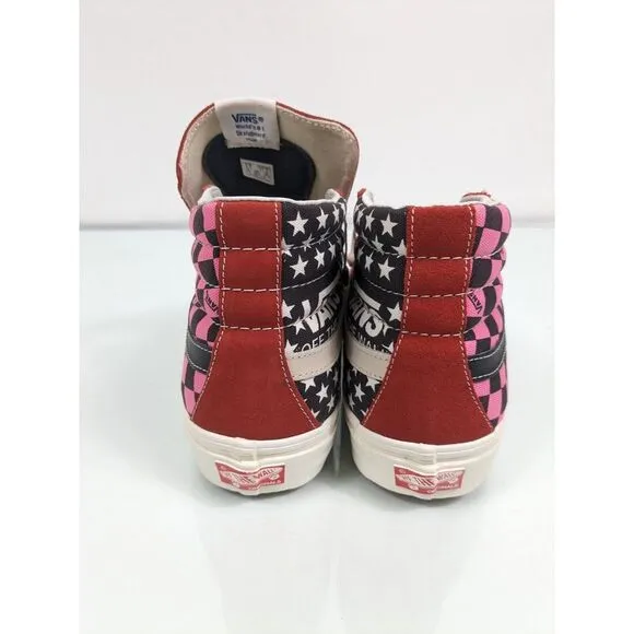 Vans Sk8-Hi LX 'Bossa Nova' Red Pink Black Checkerboard VN0A4BVBTJ2 Men's 9.5
