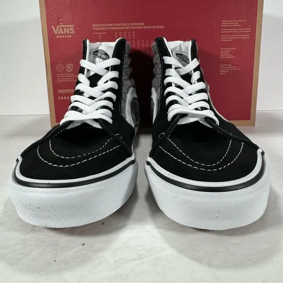 Vans Sk8-Hi Paisley Gray True White Sneakers Men Size 10 Women Size 11.5