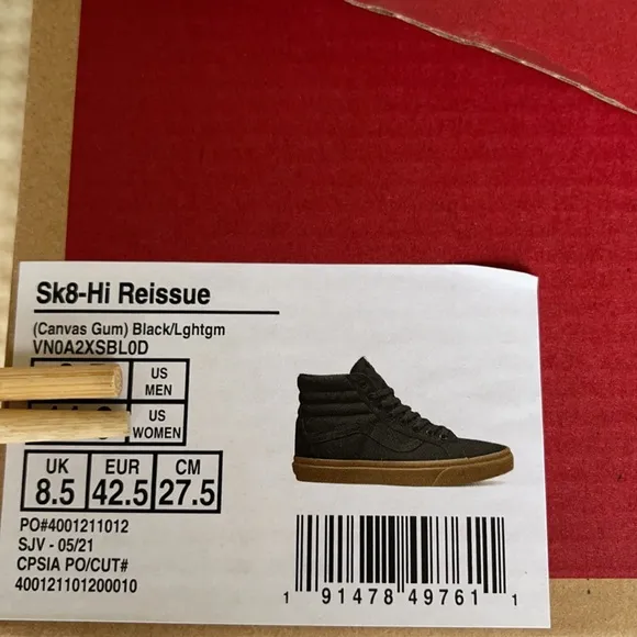 Vans Sk8-Hi Reissue Canvas Gum Black/Light Gum Men