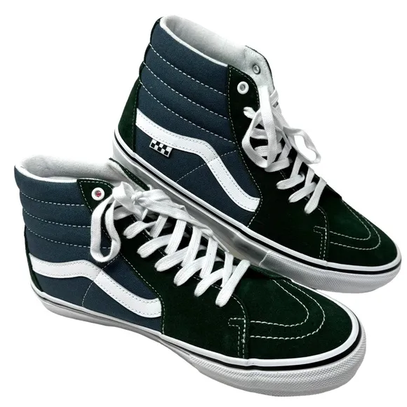 VANS Sk8-Hi Skate Sneakers Suede Canvas Green Black Men Size Casual VN0A5FCCBD6
