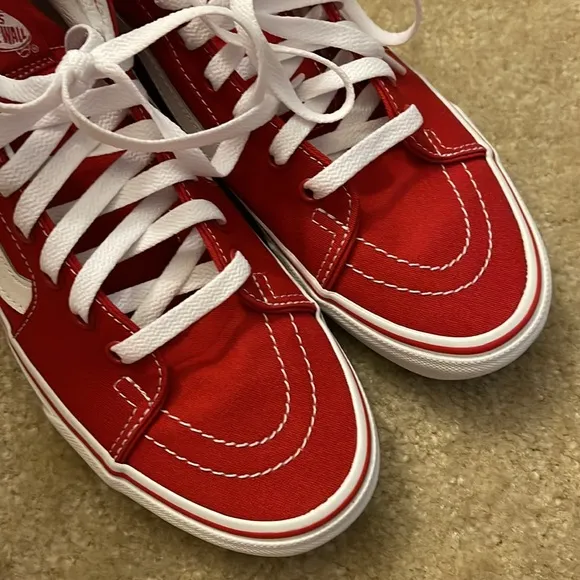 Vans Sk8-Hi Sneakers Size 9.5 Color Red White