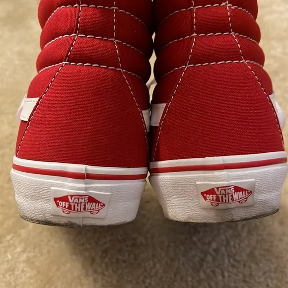 Vans Sk8-Hi Sneakers Size 9.5 Color Red White