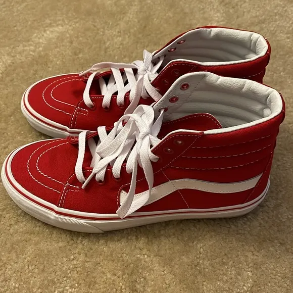 Vans Sk8-Hi Sneakers Size 9.5 Color Red White