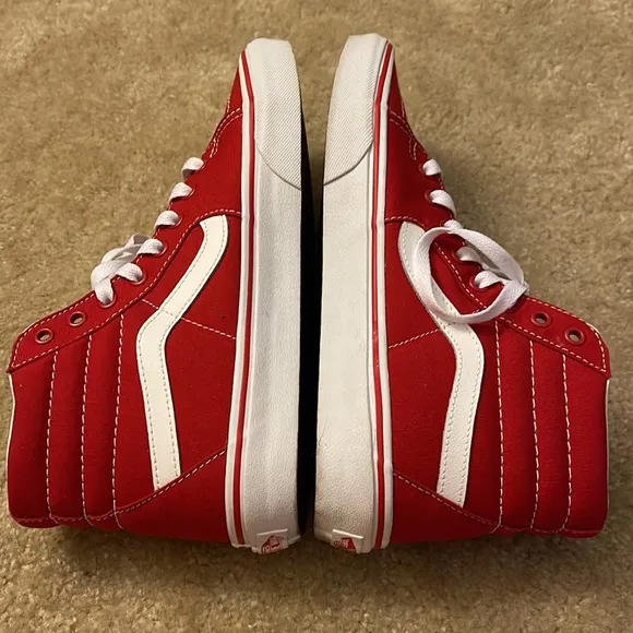 Vans Sk8-Hi Sneakers Size 9.5 Color Red White