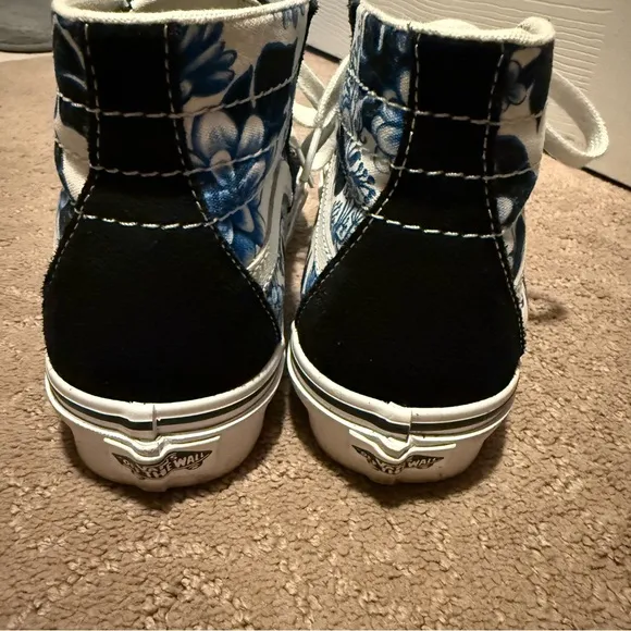 VANS SK8-HI Tapered Floral Blue Women High Top Suede Canvas Sneakers VN0A4U16Y6Z