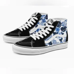 VANS SK8-HI Tapered Floral Blue Women High Top Suede Canvas Sneakers VN0A4U16Y6Z