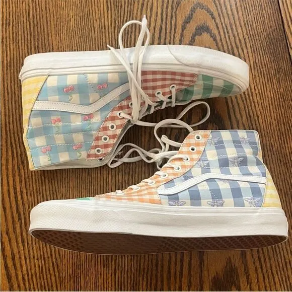 VANS Sk8-Hi Tapered Skate Shoe Gingham Color-Block Size 13 Men's
