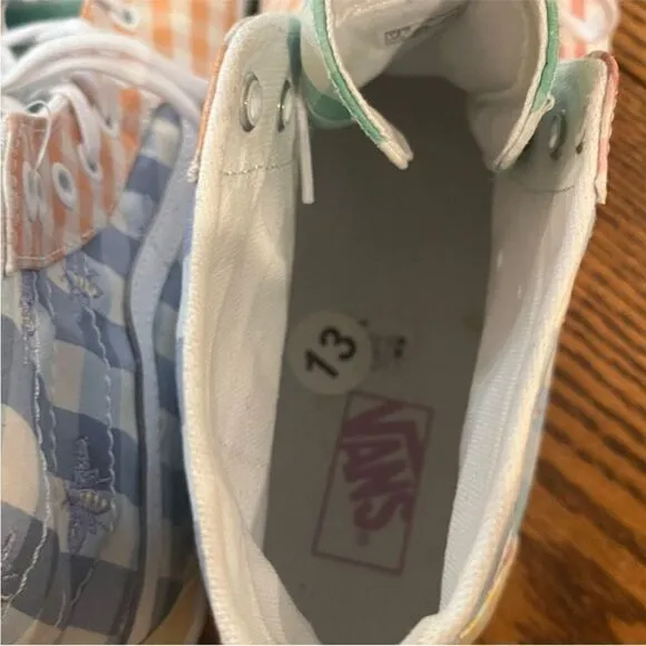 VANS Sk8-Hi Tapered Skate Shoe Gingham Color-Block Size 13 Men's