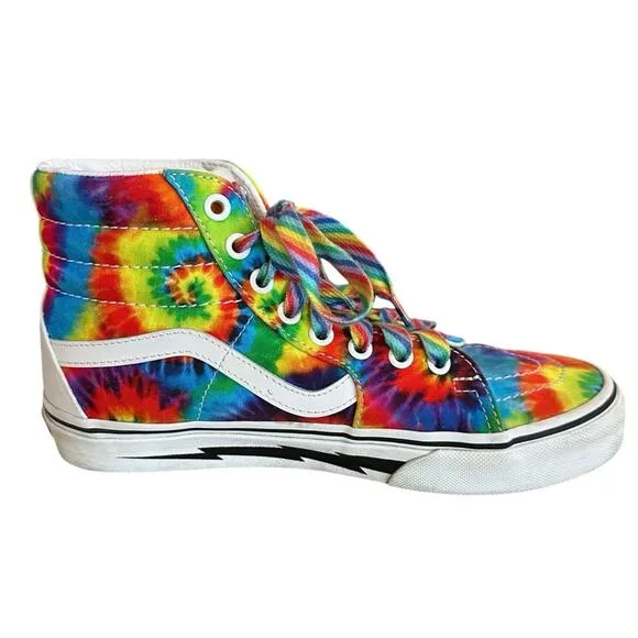 Vans SK8-Hi Tie Dye Custom Sneakers Men's Size 6 women’s 7.5 Multicolor Casual