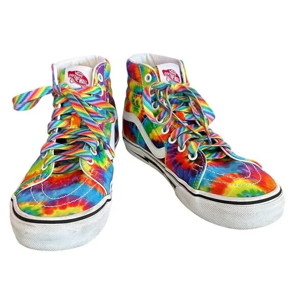 Vans SK8-Hi Tie Dye Custom Sneakers Men's Size 6 women’s 7.5 Multicolor Casual