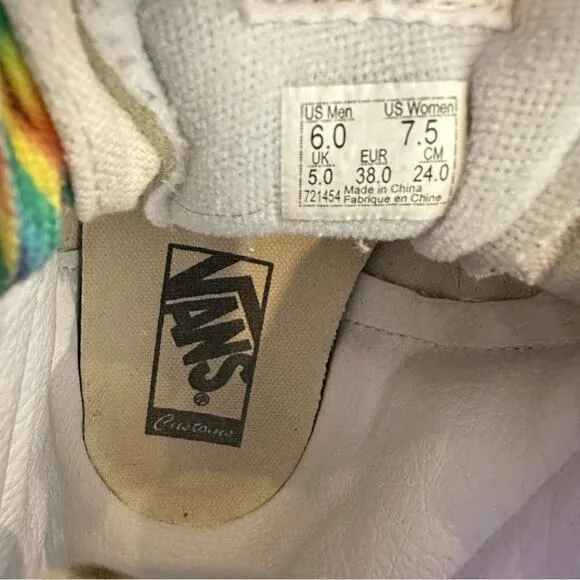 Vans SK8-Hi Tie Dye Custom Sneakers Men's Size 6 women’s 7.5 Multicolor Casual