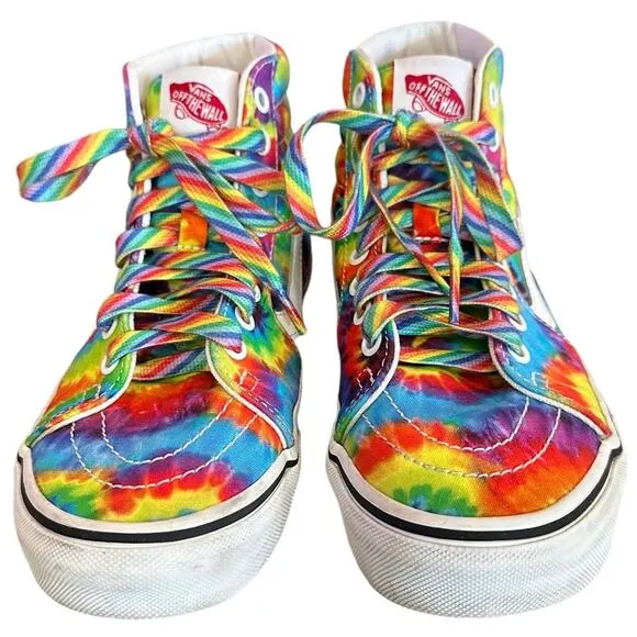 Vans SK8-Hi Tie Dye Custom Sneakers Men's Size 6 women’s 7.5 Multicolor Casual