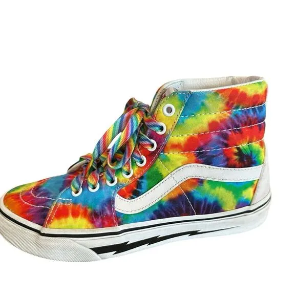 Vans SK8-Hi Tie Dye Custom Sneakers Men's Size 6 women’s 7.5 Multicolor Casual