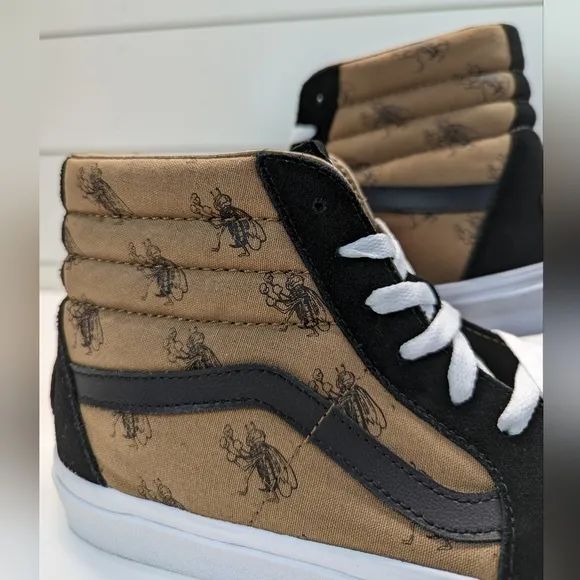 Vans SK8-HI Top Check Research Black Brown Boxing Wasp Canvas Suede Sneakers 11