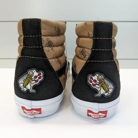 Vans SK8-HI Top Check Research Black Brown Boxing Wasp Canvas Suede Sneakers 11