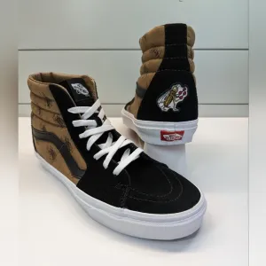 Vans SK8-HI Top Check Research Black Brown Boxing Wasp Canvas Suede Sneakers 11